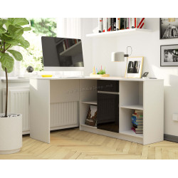 Masa de birou Akord B-17 (White/Black Gloss)