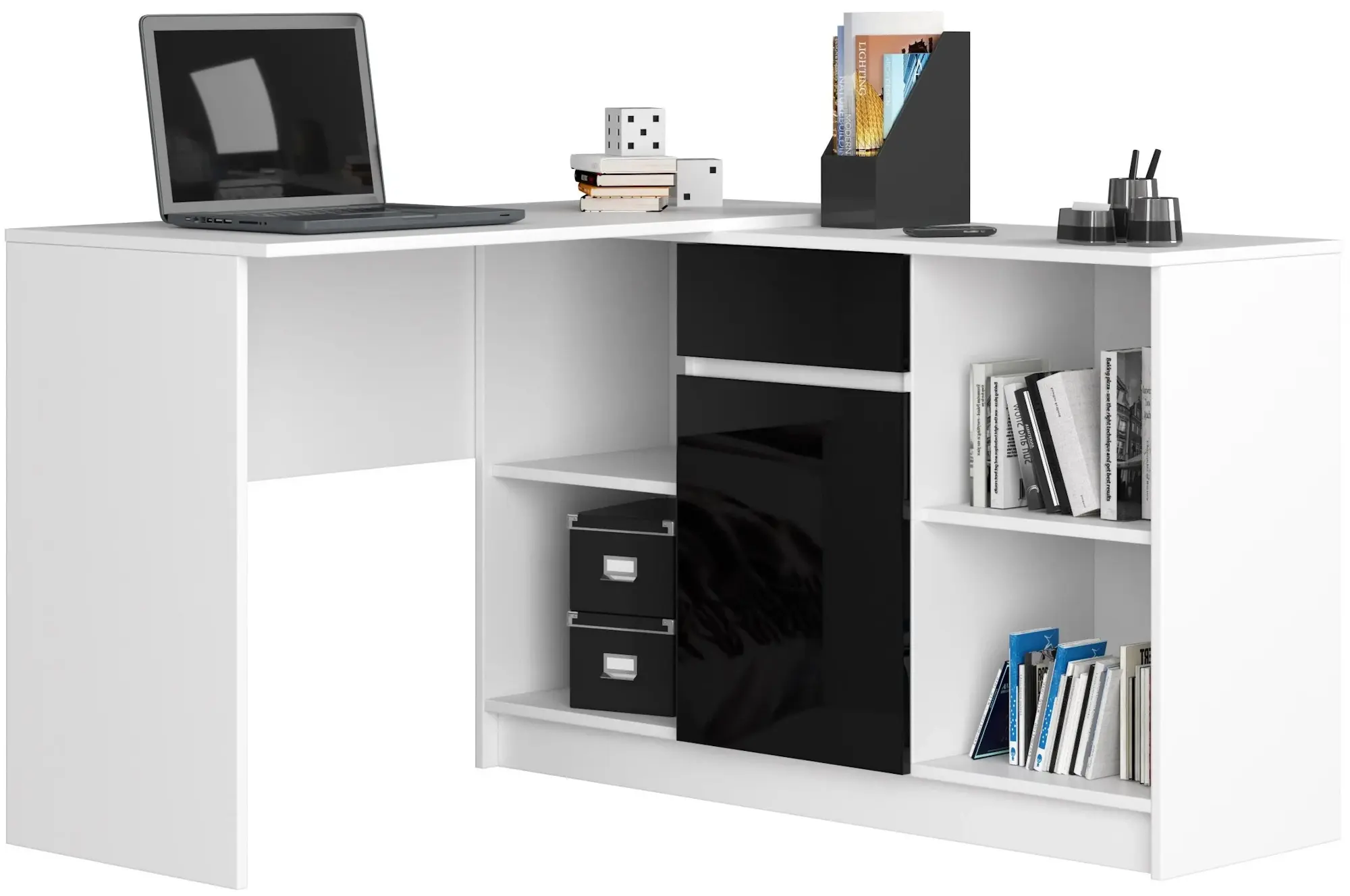 Письменный стол Akord B-17 (White/Black Gloss)
