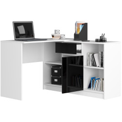 Письменный стол Akord B-17 (White/Black Gloss) Thumb