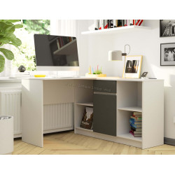 Masa de birou Akord B-17 (White/Graphite Grey)