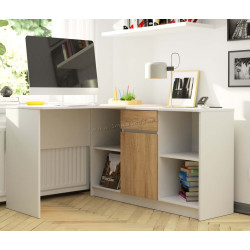 Masa de birou Akord B-17 (White/Sonoma Oak)