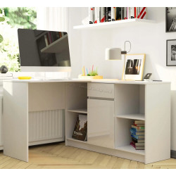 Masa de birou Akord B-17 (White/White Gloss)