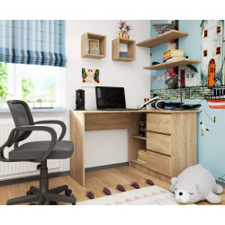 Письменный стол Akord B16 124cm Right (Sonoma Oak)