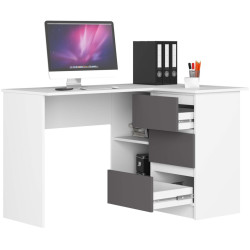 Masa de birou Akord B16 124cm Right (White/Graphite Gray) Thumb