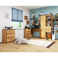 Masa de birou Akord B16 124cm 3SZ Left (Craft Oak) Thumb