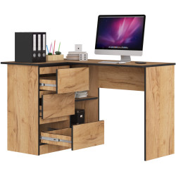 Masa de birou Akord B16 124cm 3SZ Left (Craft Oak) Thumb