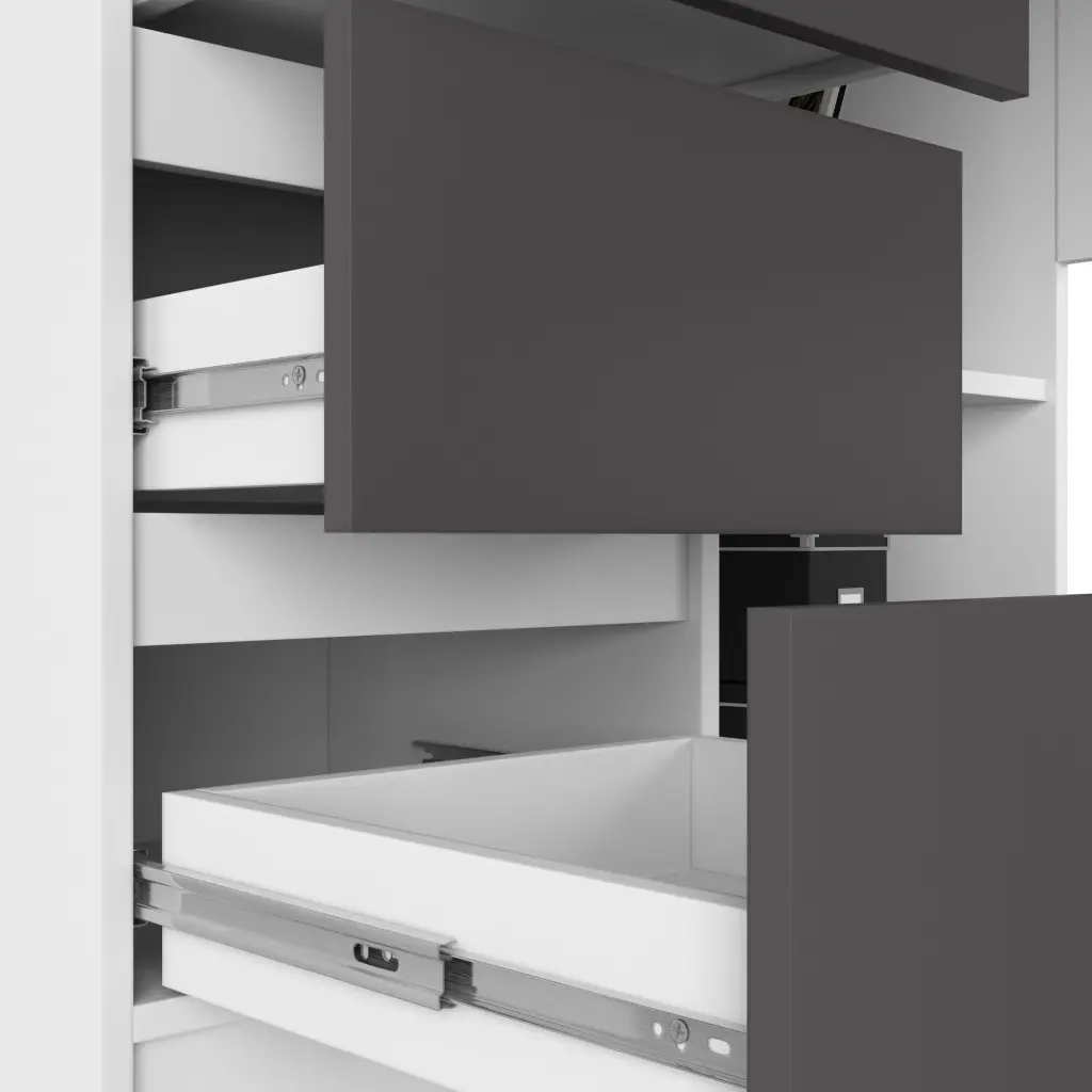 Письменный стол Akord B16 124см 3SZ Left (White/Graphite Grey)