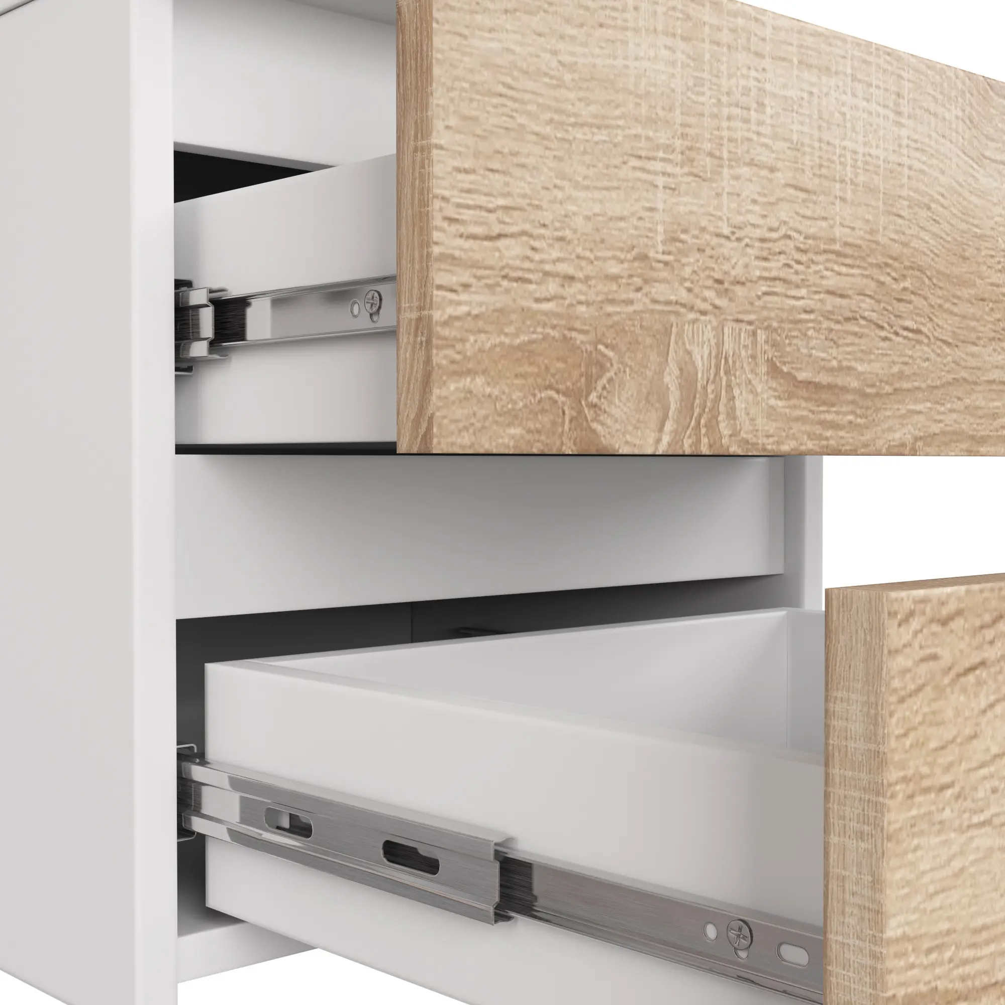 Письменный стол Akord B16 124см 3SZ Left (White/Sonoma Oak)