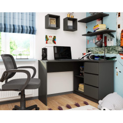 Письменный стол Akord B16 124см 3SZ Right (Graphite Grey) Thumb