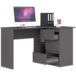 Письменный стол Akord B16 124см 3SZ Right (Graphite Grey) Thumb