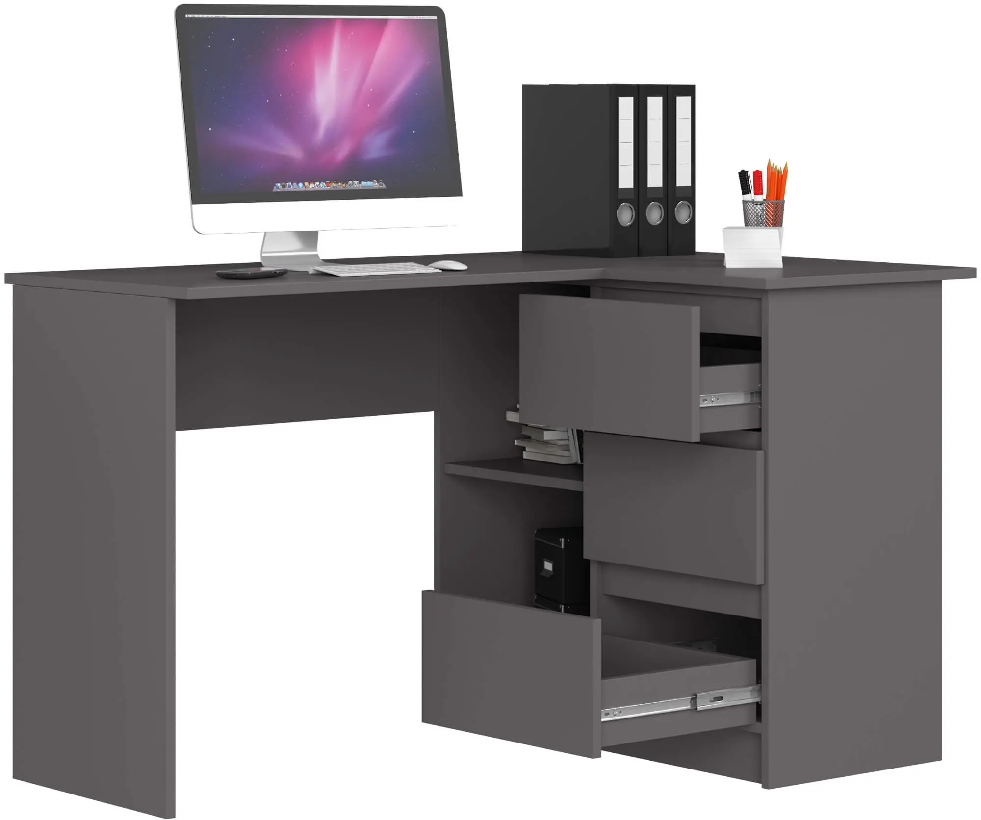 Письменный стол Akord B16 124см 3SZ Right (Graphite Grey)