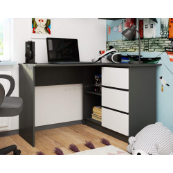 Masa de birou Akord B16 124cm Right (Graphite Grey/White)