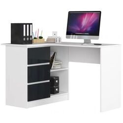 Masa de birou Akord B16 Left (White/Graphite Gloss)