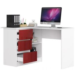 Masa de birou Akord B16 Left (White/Red Gloss) Thumb