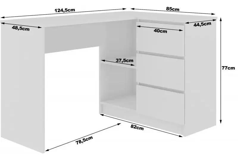 Письменный стол Akord B16 Right (Craft Oak)