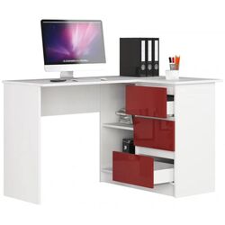Masa de birou Akord B16 Right (White/Red Gloss) Thumb