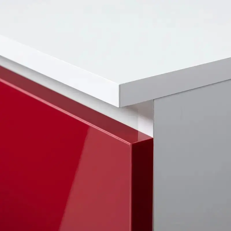Masa de birou Akord B16 Right (White/Red Gloss) - 3