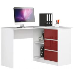 Masa de birou Akord B16 Right (White/Red Gloss)
