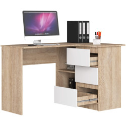 Письменный стол Akord B16 124cm Right (Sonoma Oak/White) Thumb