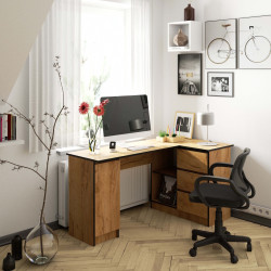 Masa de birou Akord B20 155cm 3SZ Right (Craft Oak) Thumb
