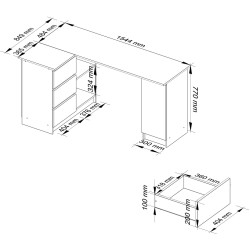 Masa de birou Akord B20 155cm Left (Artisan Oak) Thumb