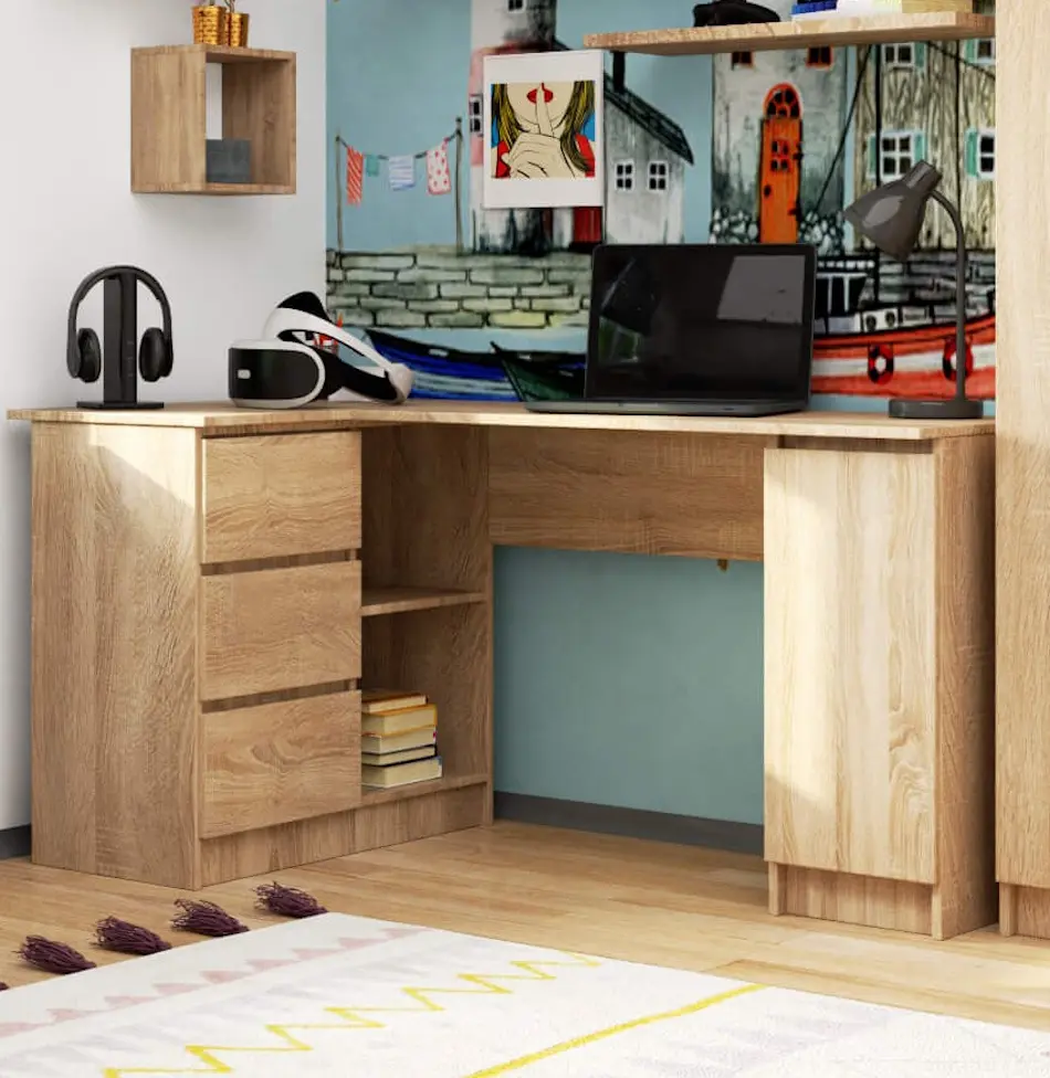 Письменный стол Akord B20 155см Left (Sonoma Oak)