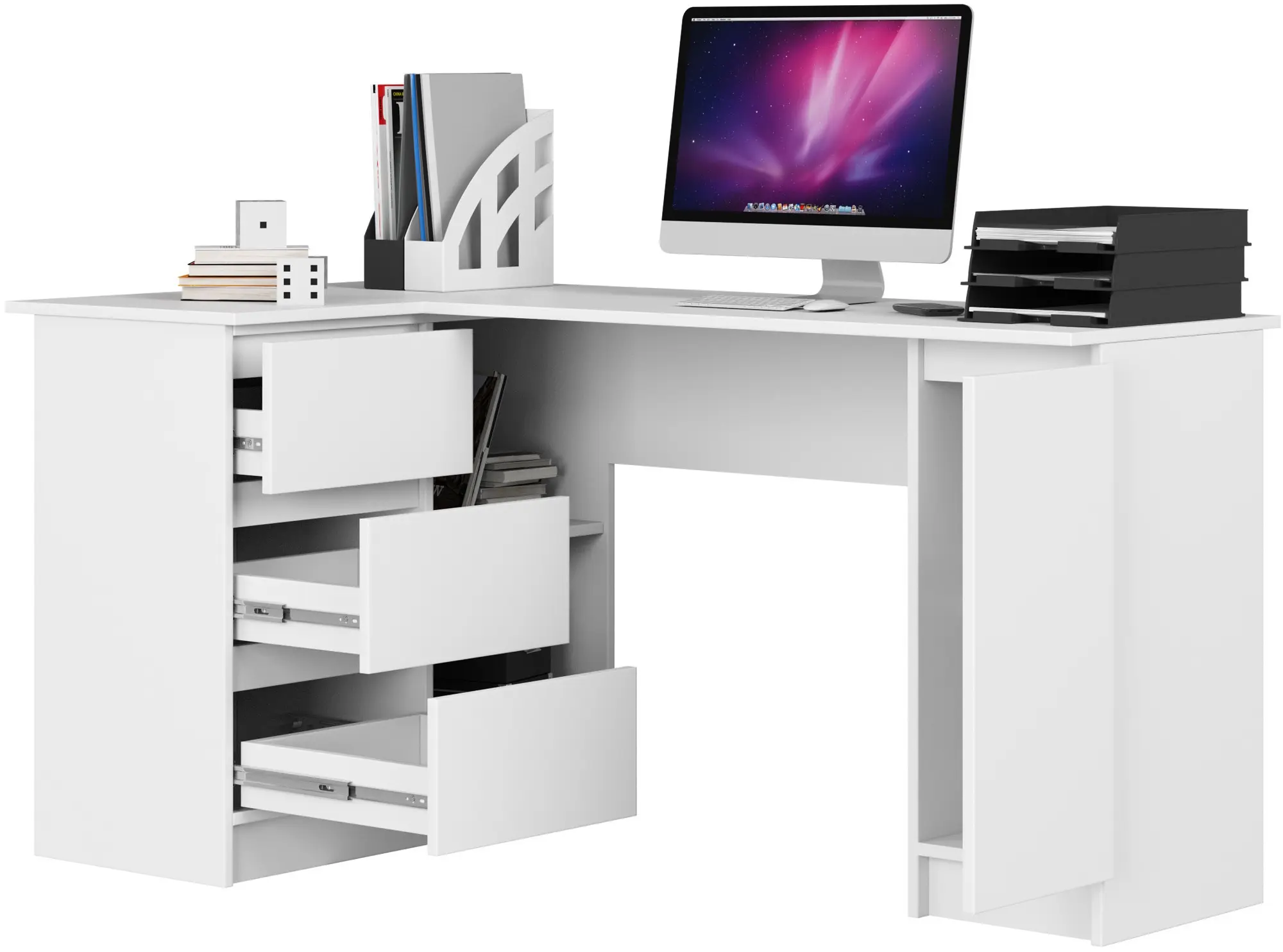 Masa de birou Akord B20 155cm Left (White)