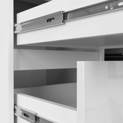 Masa de birou Akord B20 155cm Left (White/Glossy White) Thumb