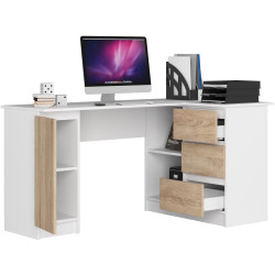 Masa de birou Akord B20 155cm Right (White/Sonoma Oak) Thumb