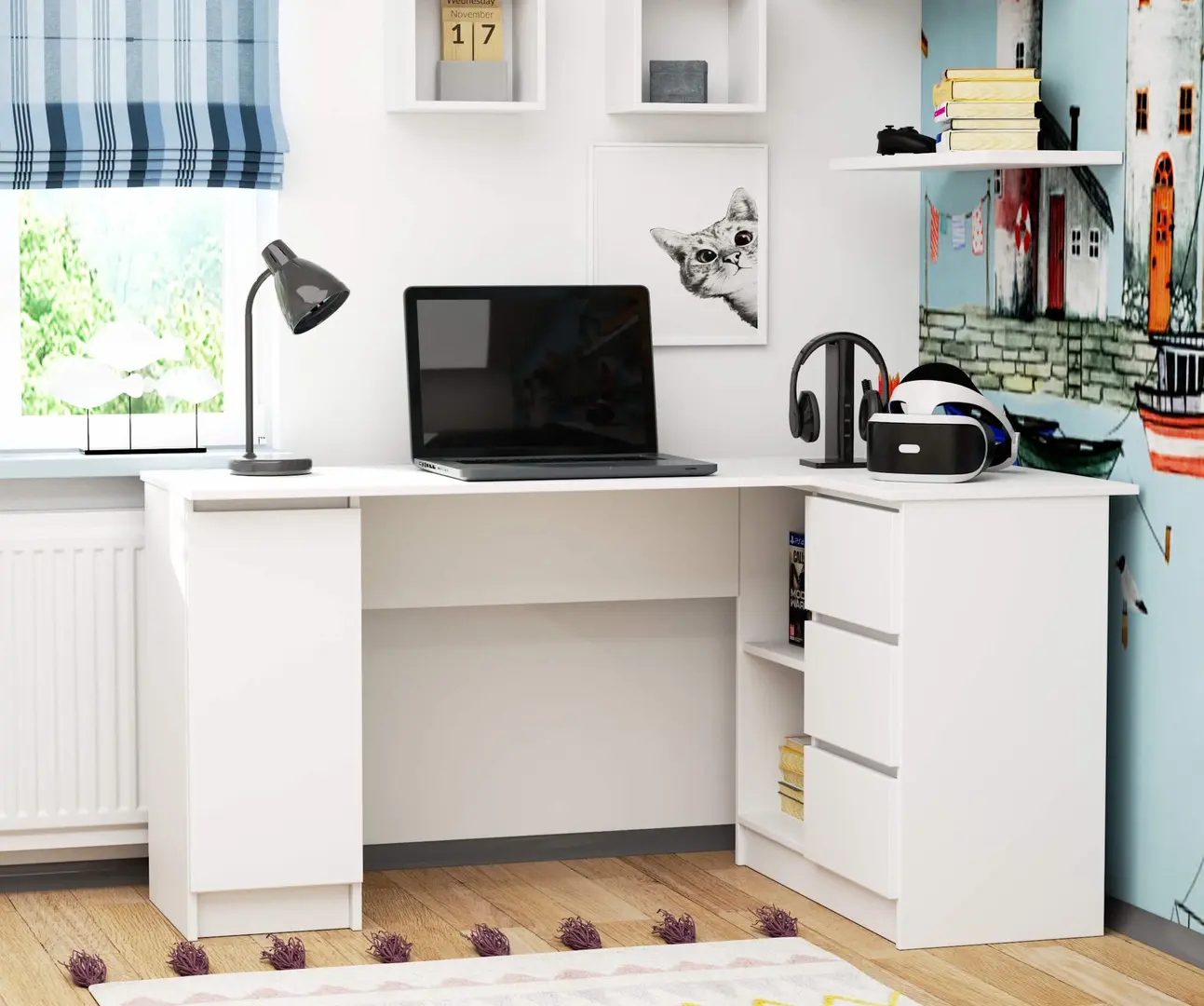 Masa de birou Akord B20 155cm Right (White)