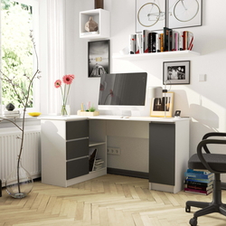 Письменный стол Akord B20 CLP Left (White/Graphite)