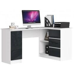 Masa de birou Akord B20 Right (White/Graphite Gloss)