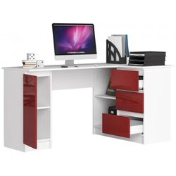 Masa de birou Akord B20 Right (White/Red Gloss) Thumb
