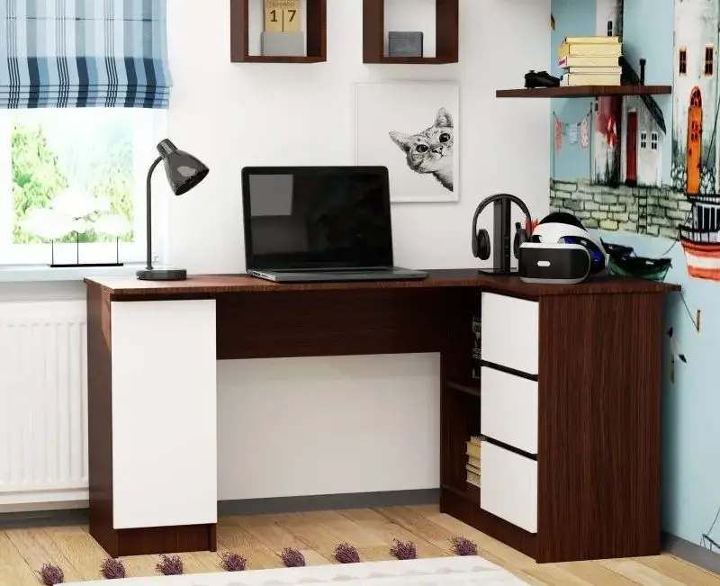 Письменный стол Akord B20 Right (Wenge/White)