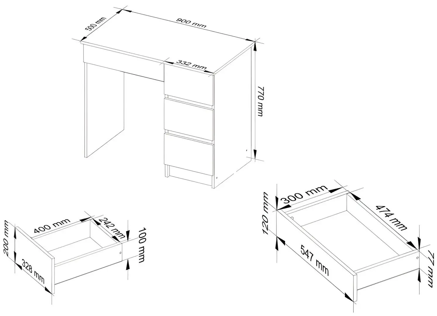 Masa de birou Akord A-7 90 Right (Graphite Gray)