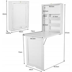 Masa birou de perete Costway CB10394WH (White) Thumb