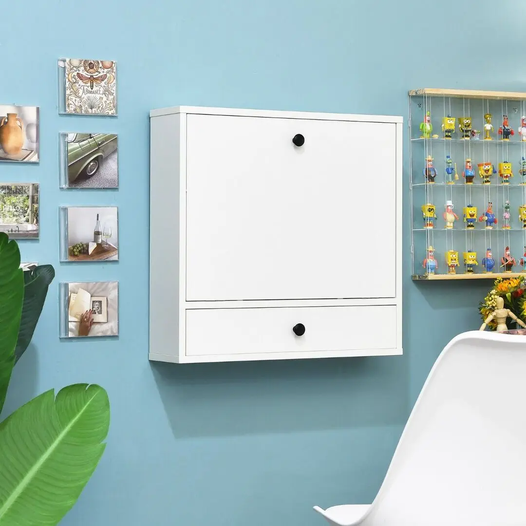 Настенный письменный стол Costway CB10463WH (White)