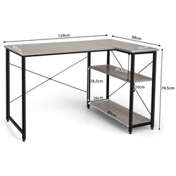 Masa de birou Costway CB10121GR (Grey/Black) Thumb