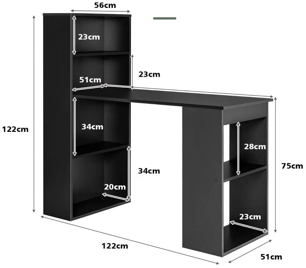 Masa de birou Costway CB10301DK (Black) - 3