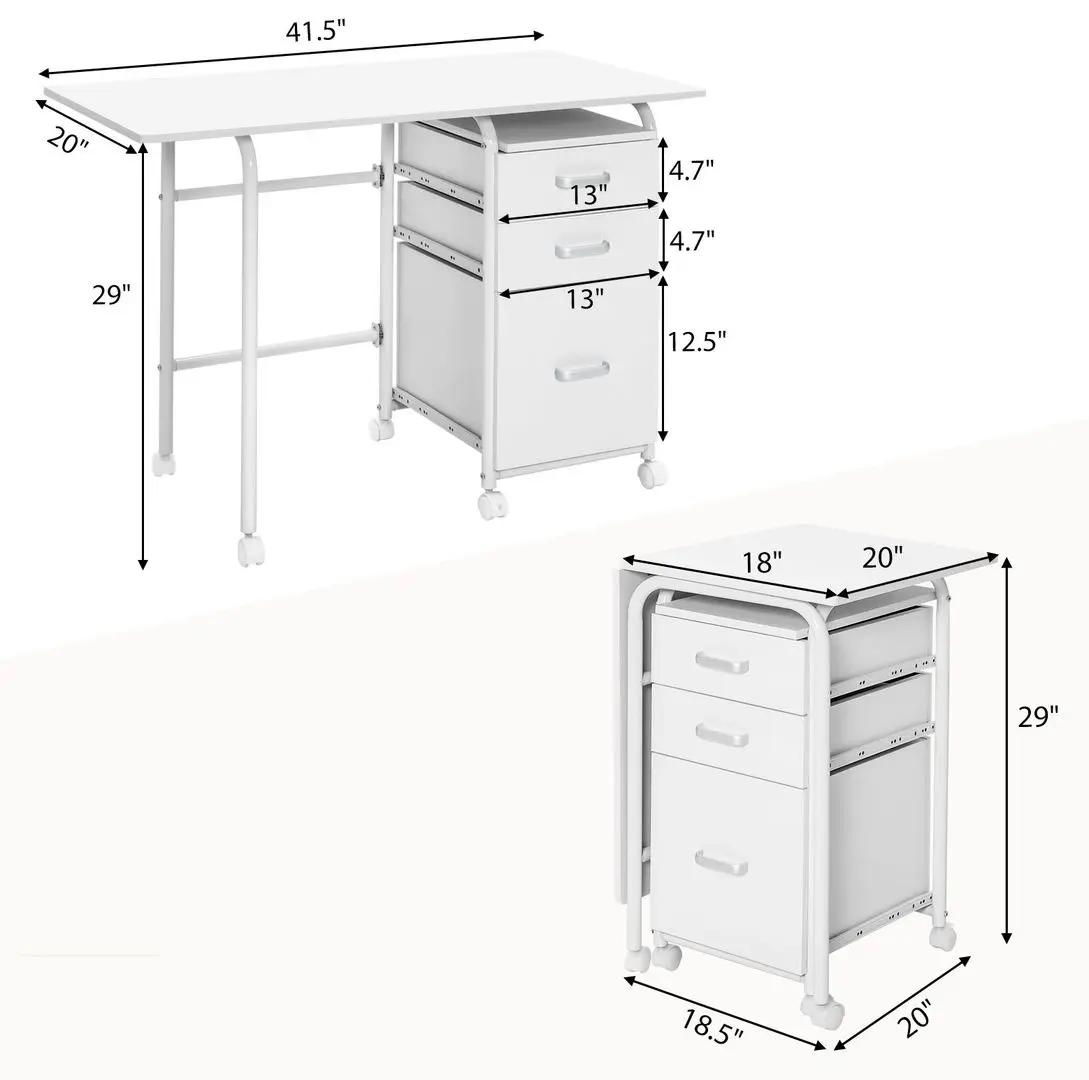 Письменный стол Costway CB10359WH (White)