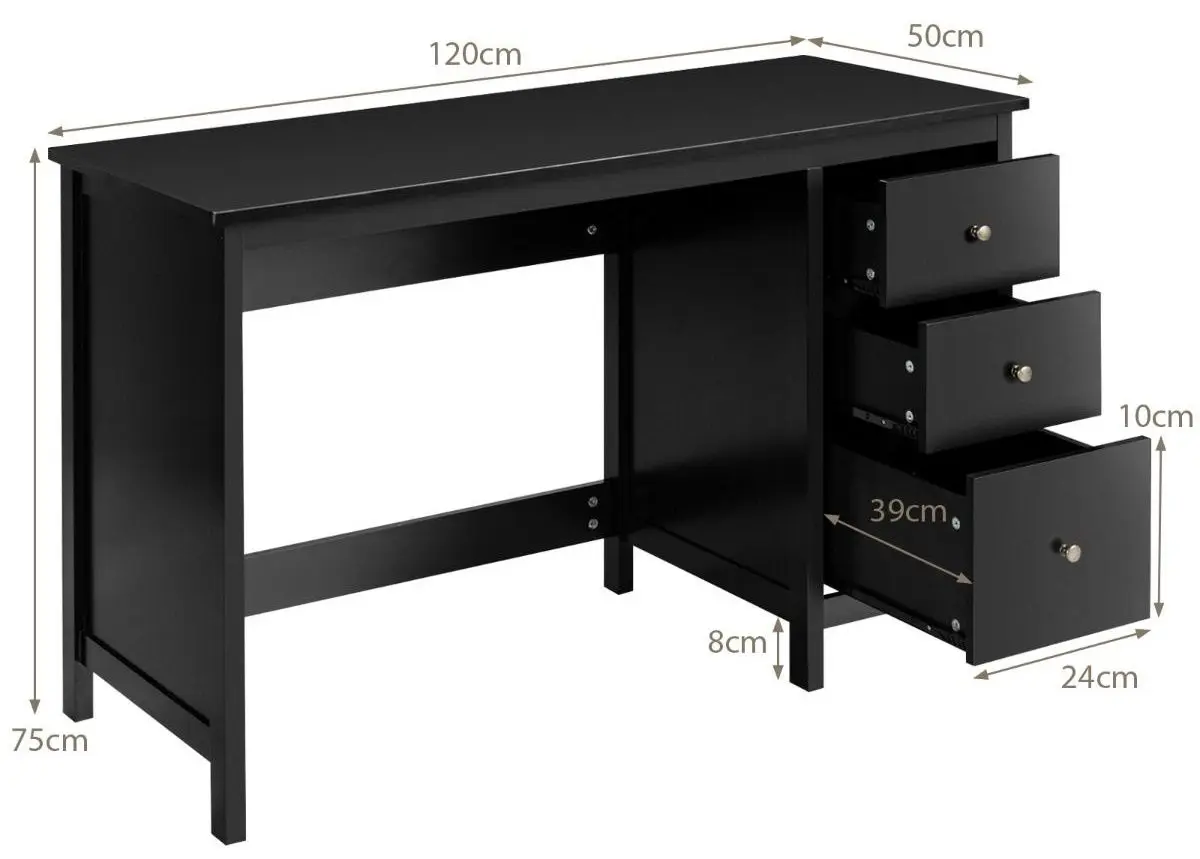 Masa de birou Costway CB10414BK (Black)