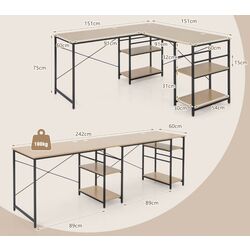Письменный стол Costway CB10462NA (Natural) Thumb