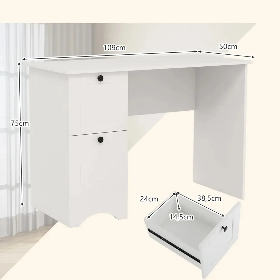 Письменный стол Costway CB10783WH (White)