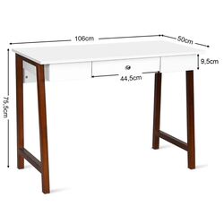 Письменный стол Costway HW61359CF (White/Brown) Thumb