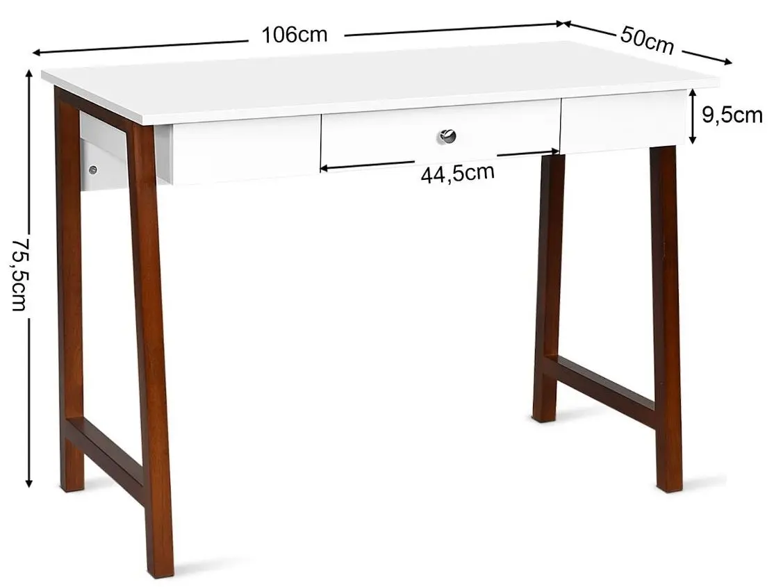 Письменный стол Costway HW61359CF (White/Brown)