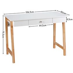 Masa de birou Costway HW61359NA (White/Natural) Thumb