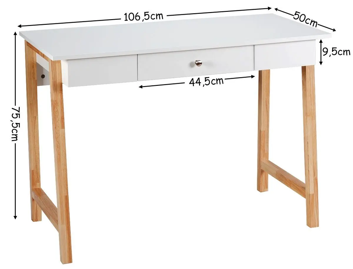 Masa de birou Costway HW61359NA (White/Natural)