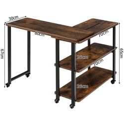 Masa de birou Costway HW63073CF (Brown/Black) Thumb