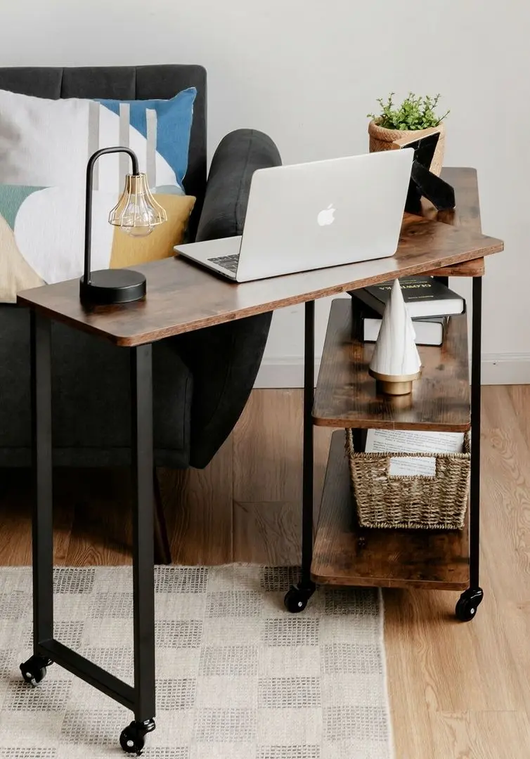 Masa de birou Costway HW63073CF (Brown/Black)