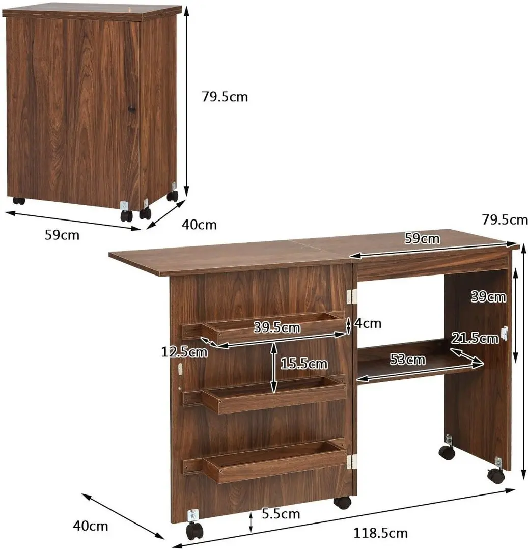 Письменный стол Costway HW65668BN (Brown) - 6